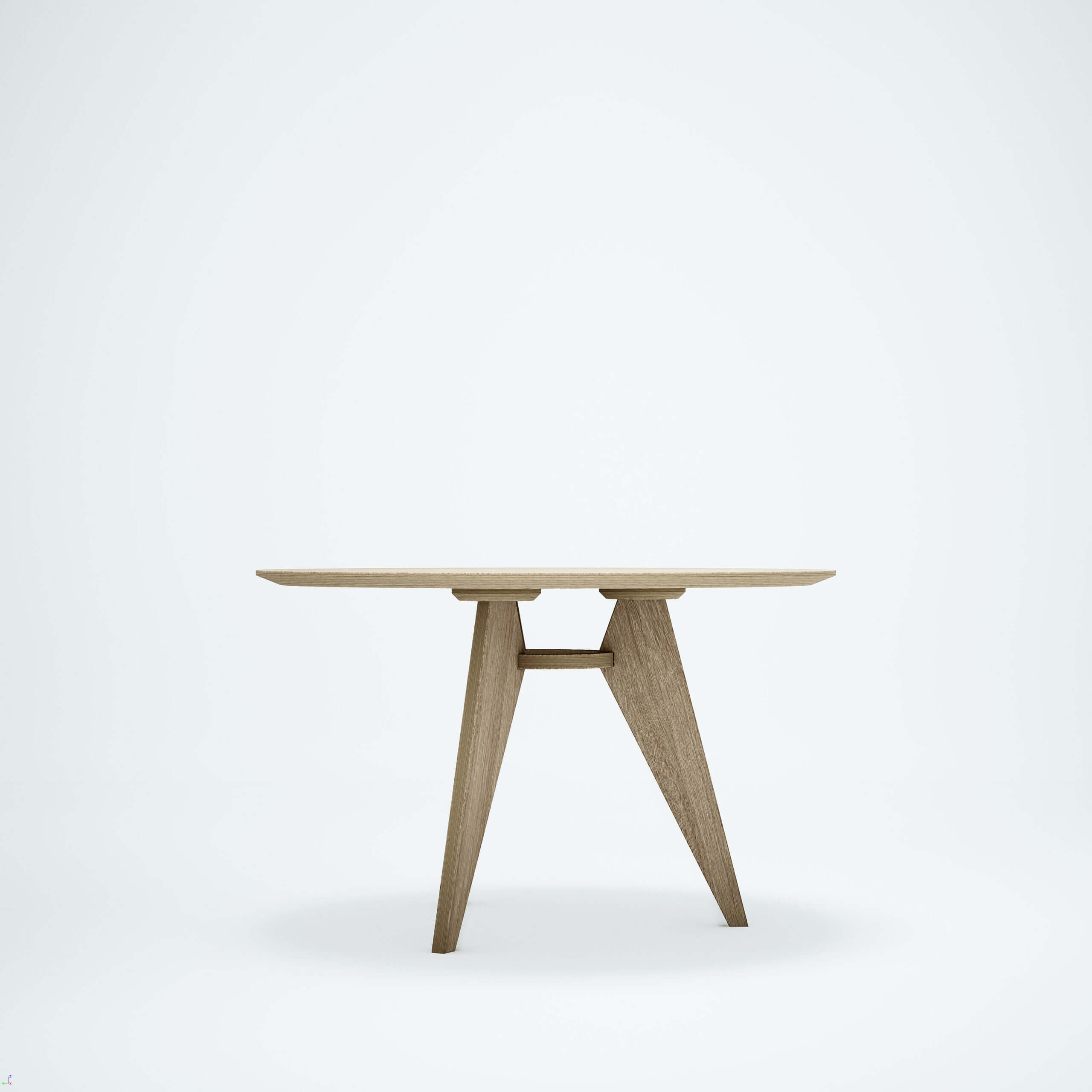 Profile photograph of the Prouvé dining table in natural stained finish.