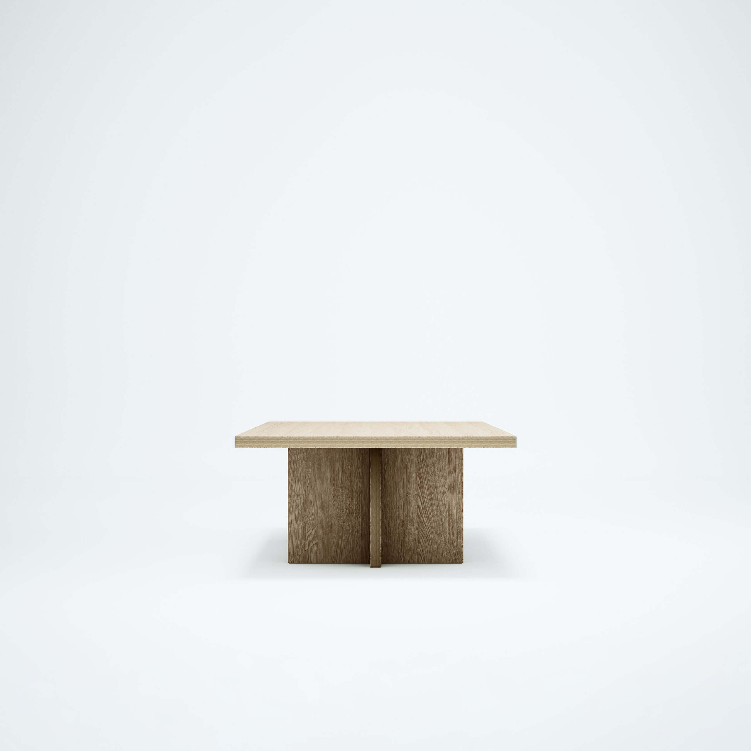 Profile picture of the Corbusier coffee table in natural stained finish.