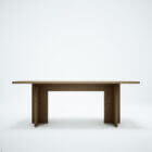 Front photograph of the Chermayeff dining table in natural stained finish.